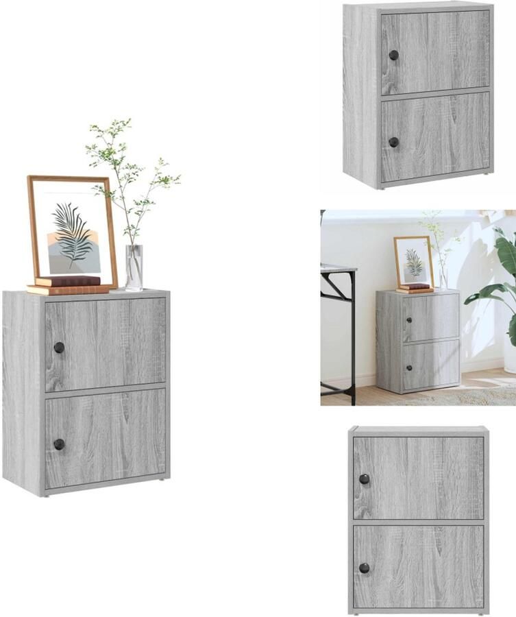 VidaXL Boekenkast Boekenkasten Boekenplank Opbergkast Boekenkast 40x24x52 cm bewerkt hout grijs sonoma eikenkleurig