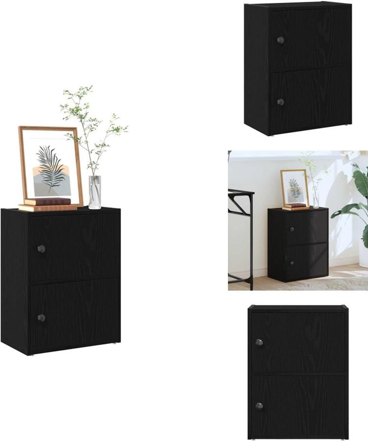 VidaXL Boekenkast Boekenkasten Boekenplank Opbergkast Boekenkast 40x24x52 cm bewerkt hout zwart eikenkleurig