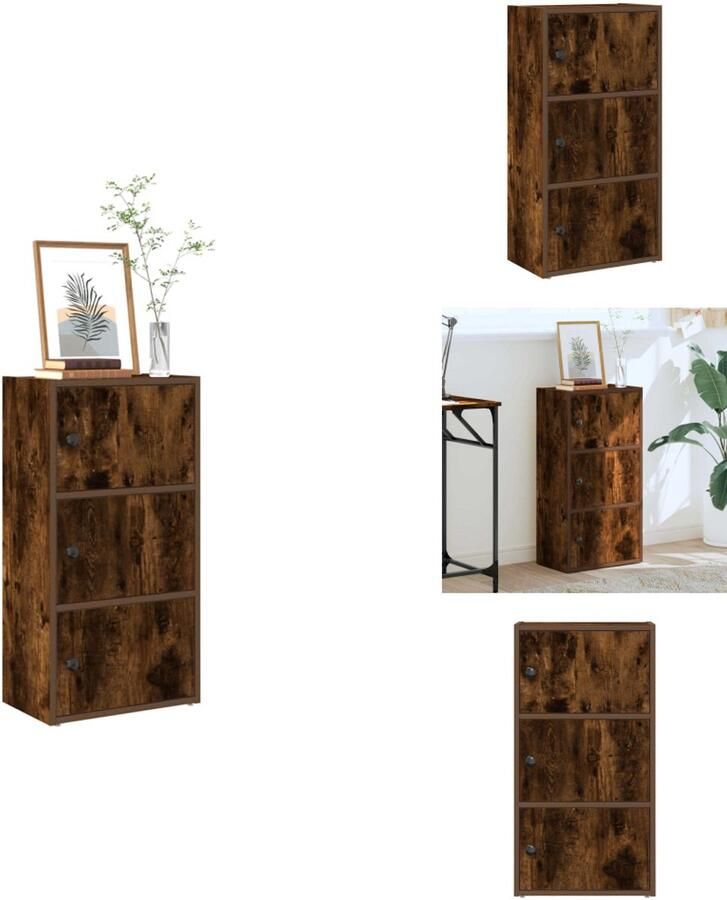 VidaXL Boekenkast Boekenkasten Boekenplank Opbergkast Boekenkast 40x24x77 cm bewerkt hout gerookt eikenkleurig