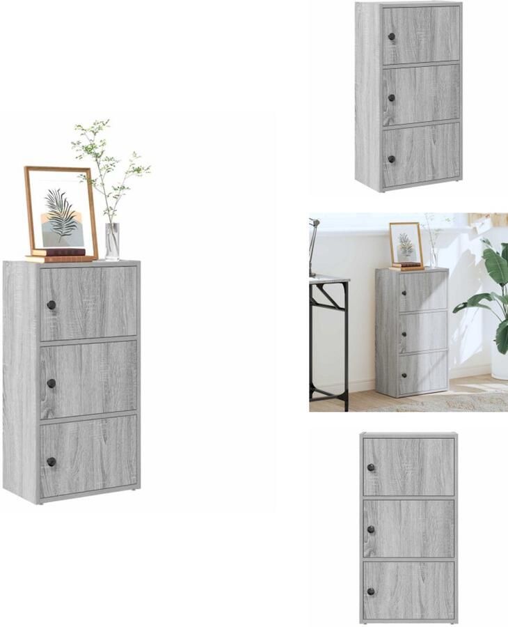 VidaXL Boekenkast Boekenkasten Boekenplank Opbergkast Boekenkast 40x24x77 cm bewerkt hout grijs sonoma eikenkleurig