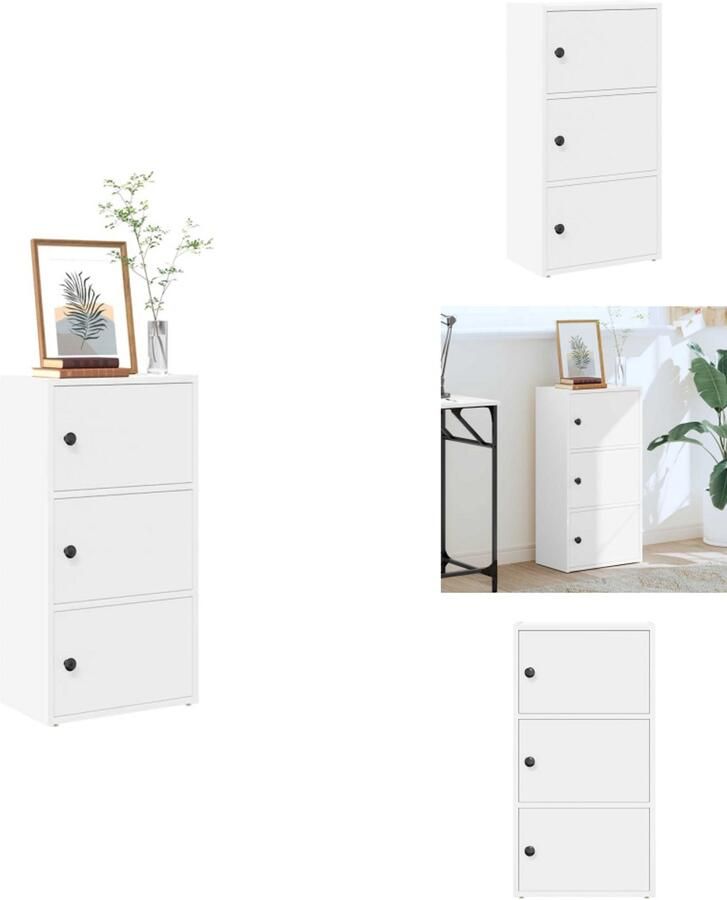 VidaXL Boekenkast Boekenkasten Boekenplank Opbergkast Boekenkast 40x24x77 cm bewerkt hout wit