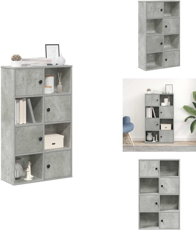 VidaXL Boekenkast Boekenkasten Boekenplank Opbergkast Boekenkast 60x24x101 5 cm bewerkt hout betongrijs