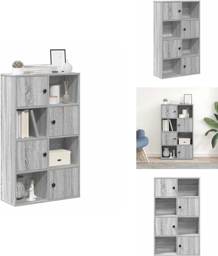 VidaXL Boekenkast Boekenkasten Boekenplank Opbergkast Boekenkast 60x24x101 5 cm bewerkt hout grijs sonoma eikenkleur