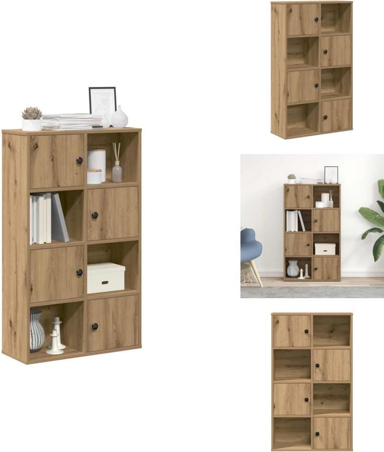 VidaXL Boekenkast Boekenkasten Boekenplank Opbergkast Boekenkast 60x24x101 5 cm bewerkt hout artisanaal eikenkleurig