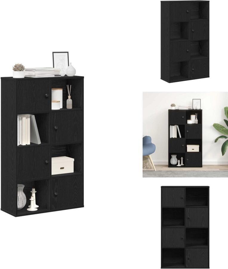 VidaXL Boekenkast Boekenkasten Boekenplank Opbergkast Boekenkast 60x24x101 5 cm bewerkt hout zwart eikenkleurig