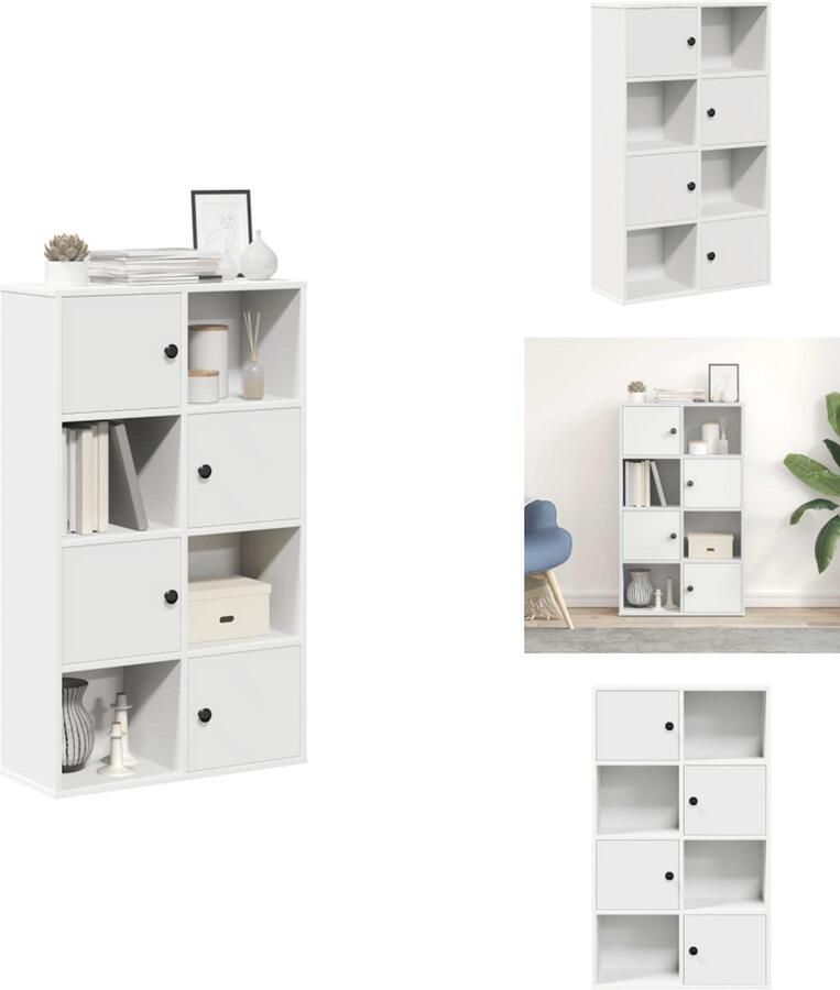 VidaXL Boekenkast Boekenkasten Boekenplank Opbergkast Boekenkast 60x24x101 5 cm bewerkt hout wit