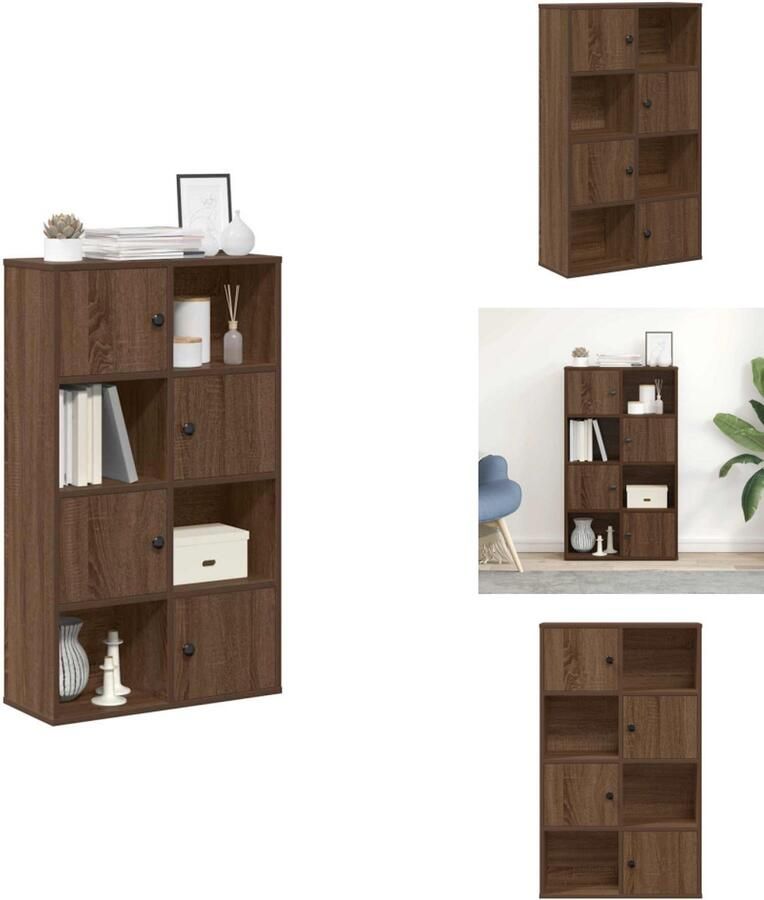 VidaXL Boekenkast Boekenkasten Boekenplank Opbergkast Boekenkast 60x24x101 5 cm bewerkt hout bruin eikenkleurig