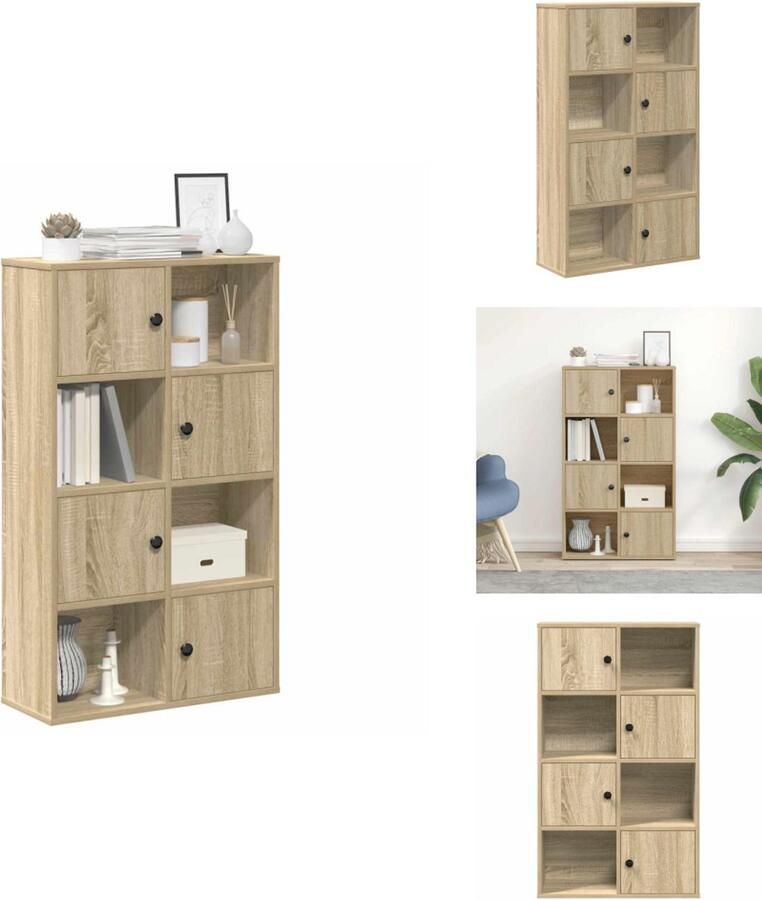 VidaXL Boekenkast Boekenkasten Boekenplank Opbergkast Boekenkast 60x24x101 5 cm bewerkt hout sonoma eikenkleurig
