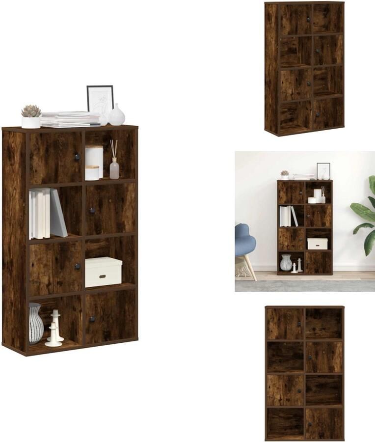VidaXL Boekenkast Boekenkasten Boekenplank Opbergkast Boekenkast 60x24x101 5 cm bewerkt hout gerookt eikenkleurig