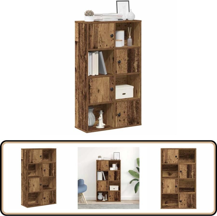 VidaXL Boekenkast Boekenkasten Boekenplank Opbergkast Boekenkast 60x24x101 5 cm bewerkt hout oud houtkleurig
