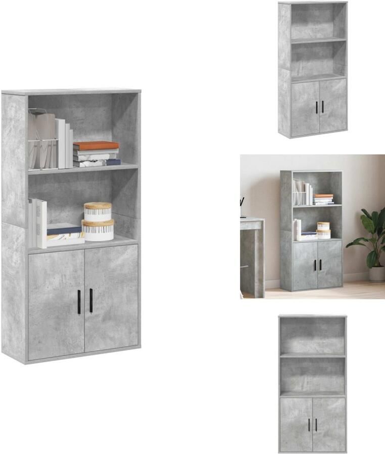 VidaXL Boekenkast Boekenkasten Boekenplank Opbergkast Boekenkast 60x24x120 cm bewerkt hout betongrijs