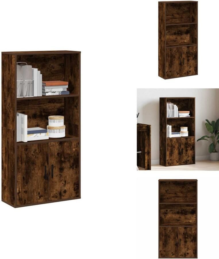 VidaXL Boekenkast Boekenkasten Boekenplank Opbergkast Boekenkast 60x24x120 cm bewerkt hout gerookt eikenkleurig