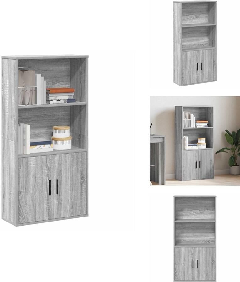 VidaXL Boekenkast Boekenkasten Boekenplank Opbergkast Boekenkast 60x24x120 cm bewerkt hout grijs sonoma eikenkleurig