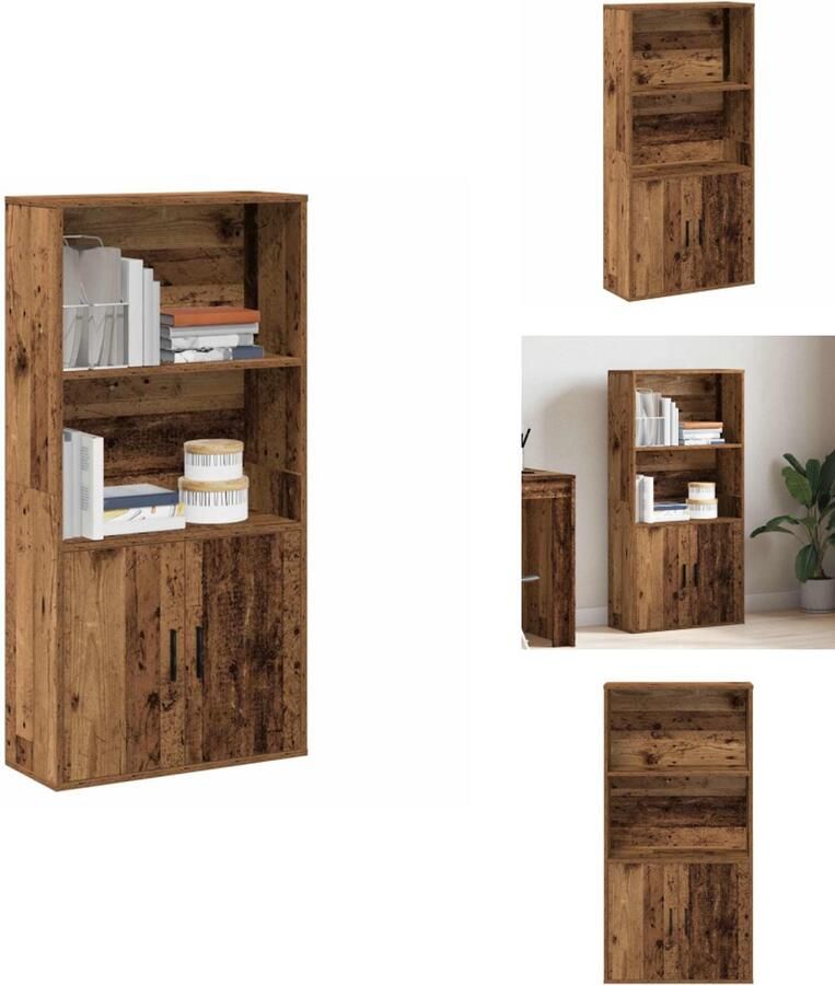 VidaXL Boekenkast Boekenkasten Boekenplank Opbergkast Boekenkast 60x24x120 cm bewerkt hout oud houtkleurig