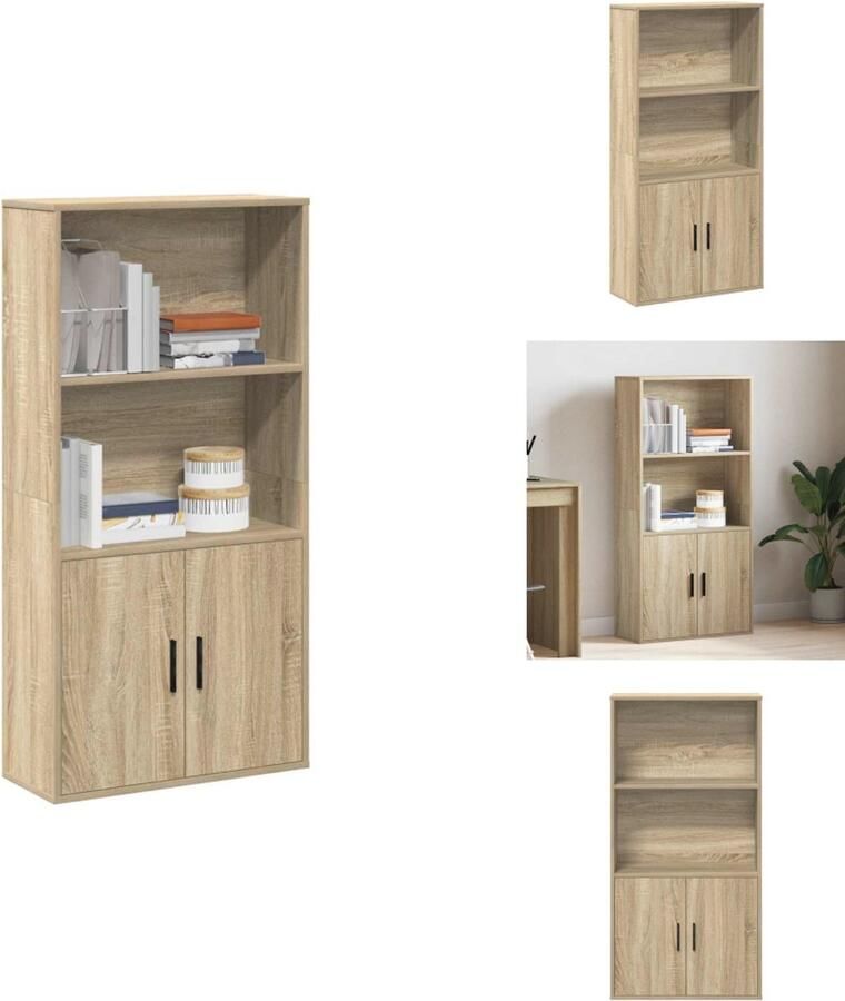 VidaXL Boekenkast Boekenkasten Boekenplank Opbergkast Boekenkast 60x24x120 cm bewerkt hout sonoma eikenkleurig