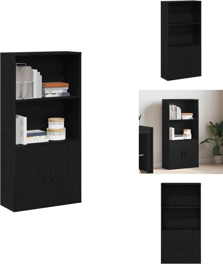 VidaXL Boekenkast Boekenkasten Boekenplank Opbergkast Boekenkast 60x24x120 cm bewerkt hout zwart eikenkleurig