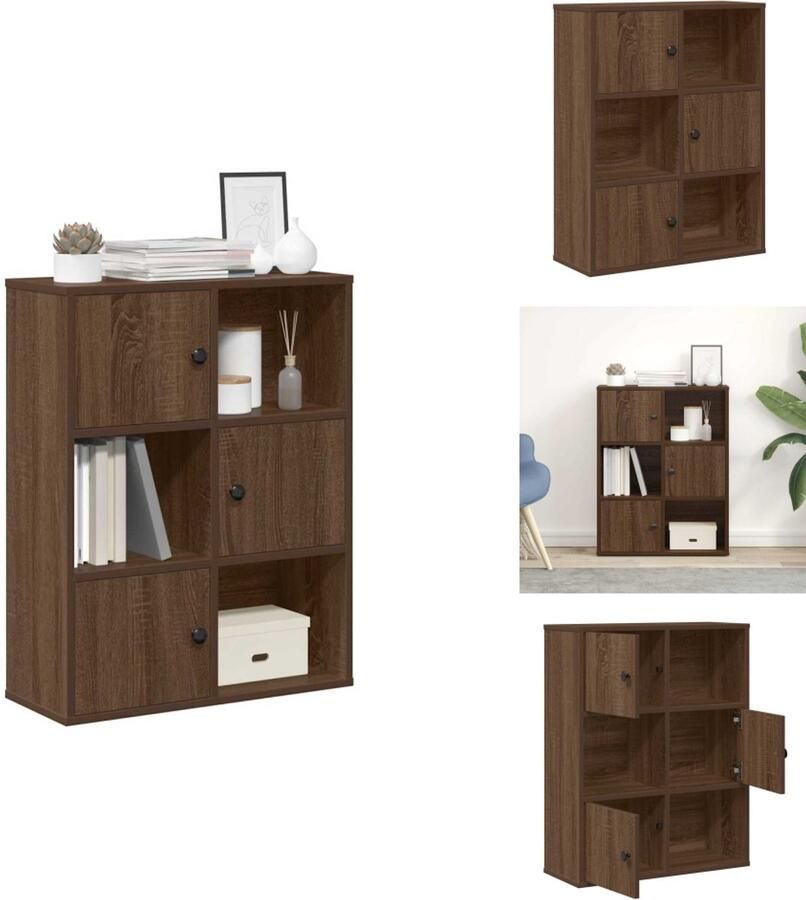 VidaXL Boekenkast Boekenkasten Boekenplank Opbergkast Boekenkast 60x24x76 5 cm bewerkt hout bruin eikenkleurig