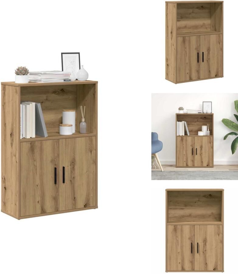 VidaXL Boekenkast Boekenkasten Boekenplank Opbergkast Boekenkast 60x24x85 cm bewerkt hout artisanaal eikenkleurig