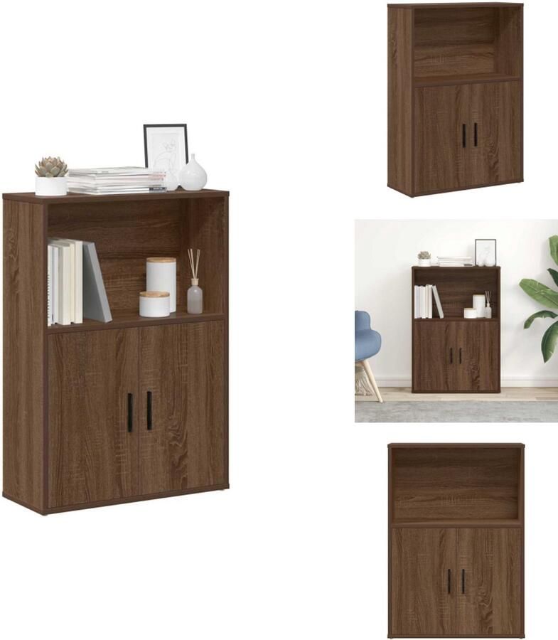 VidaXL Boekenkast Boekenkasten Boekenplank Opbergkast Boekenkast 60x24x85 cm bewerkt hout bruin eikenkleurig