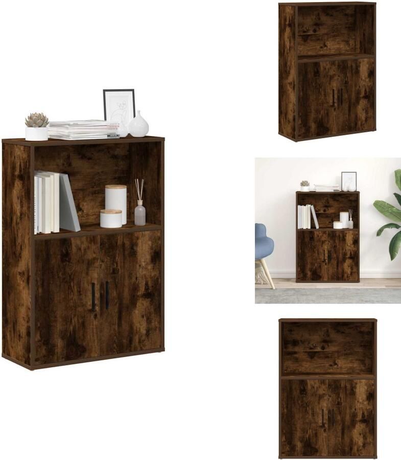 VidaXL Boekenkast Boekenkasten Boekenplank Opbergkast Boekenkast 60x24x85 cm bewerkt hout gerookt eikenkleurig