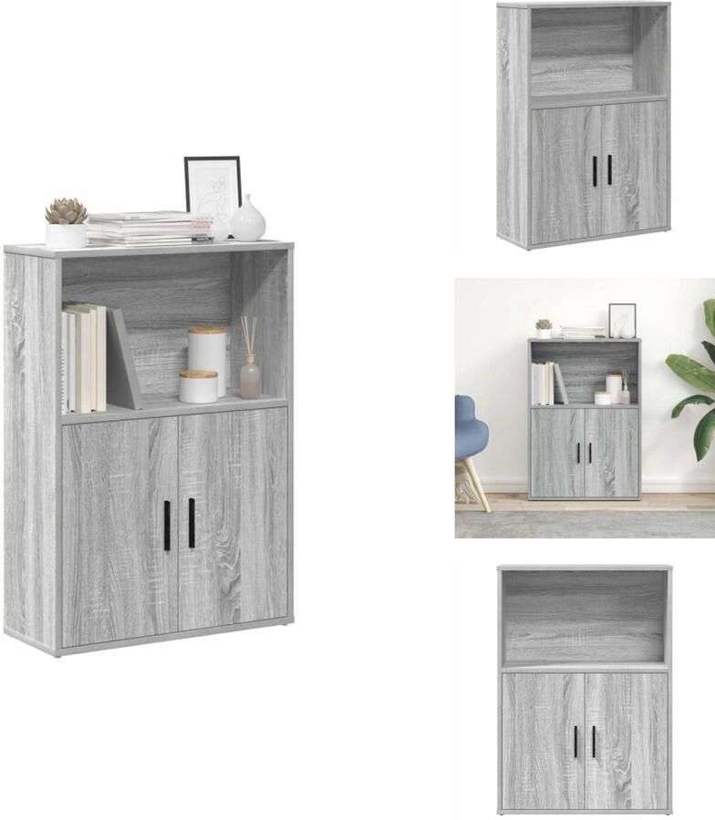 VidaXL Boekenkast Boekenkasten Boekenplank Opbergkast Boekenkast 60x24x85 cm bewerkt hout grijs sonoma eikenkleurig