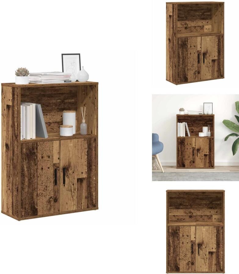 VidaXL Boekenkast Boekenkasten Boekenplank Opbergkast Boekenkast 60x24x85 cm bewerkt hout oud houtkleurig