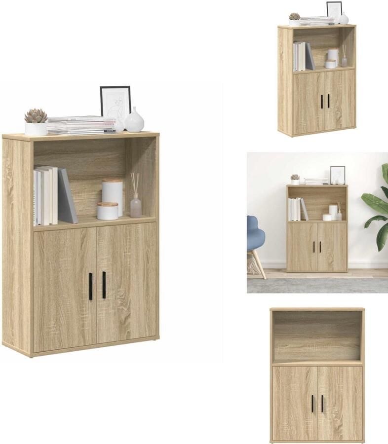 VidaXL Boekenkast Boekenkasten Boekenplank Opbergkast Boekenkast 60x24x85 cm bewerkt hout sonoma eikenkleurig