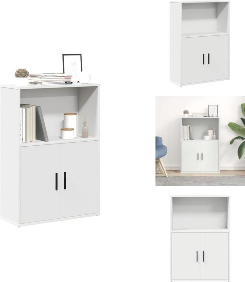 VidaXL Boekenkast Boekenkasten Boekenplank Opbergkast Boekenkast 60x24x85 cm bewerkt hout wit