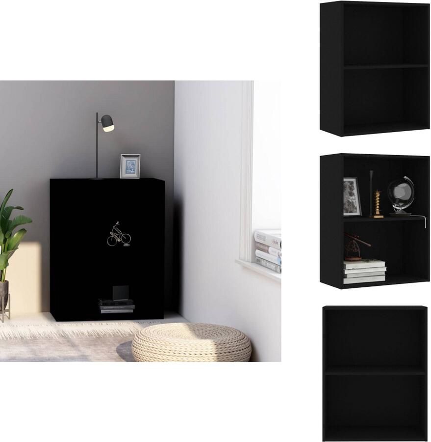 VidaXL Boekenkast Boekenkasten -boekenplank Opbergkast Boekenkast 60x30x76 5 cm bewerkt hout zwart