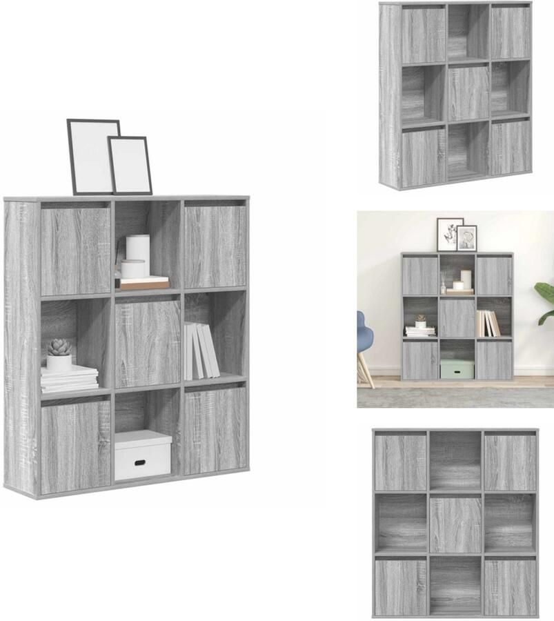 VidaXL Boekenkast Boekenkasten Boekenplank Opbergkast Boekenkast 89x24x101 5 cm bewerkt hout grijs sonoma eikenkleur