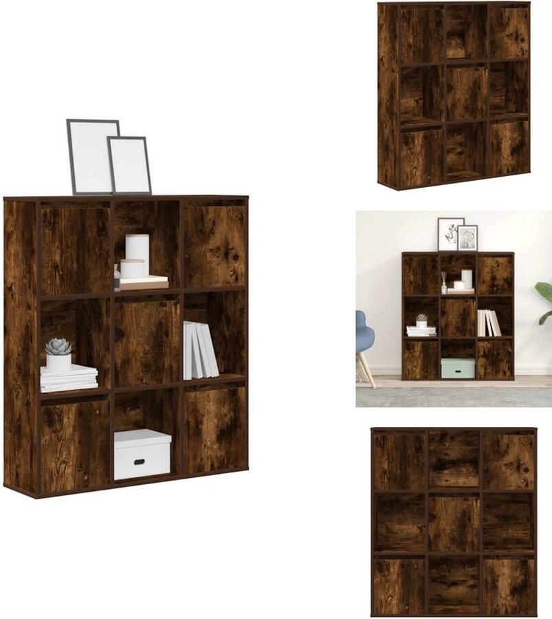 VidaXL Boekenkast Boekenkasten Boekenplank Opbergkast Boekenkast 89x24x101 5 cm bewerkt hout gerookt eikenkleurig