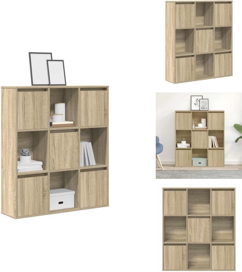 VidaXL Boekenkast Boekenkasten Boekenplank Opbergkast Boekenkast 89x24x101 5 cm bewerkt hout sonoma eikenkleurig
