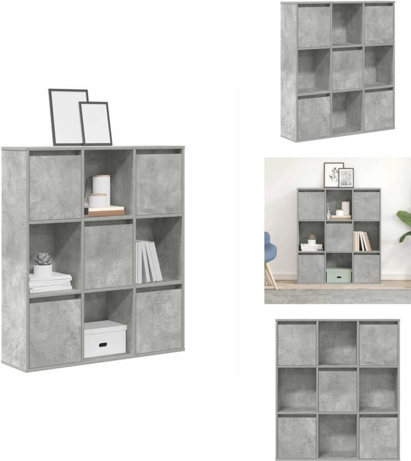 VidaXL Boekenkast Boekenkasten Boekenplank Opbergkast Boekenkast 89x24x101 5 cm bewerkt hout betongrijs