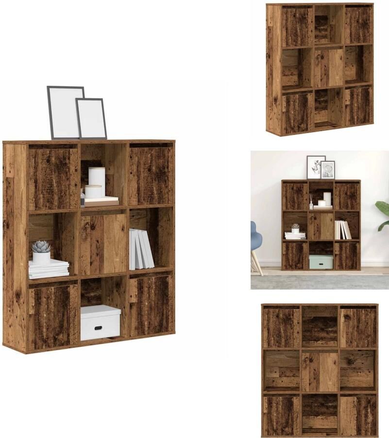VidaXL Boekenkast Boekenkasten Boekenplank Opbergkast Boekenkast 89x24x101 5 cm bewerkt hout oud houtkleurig