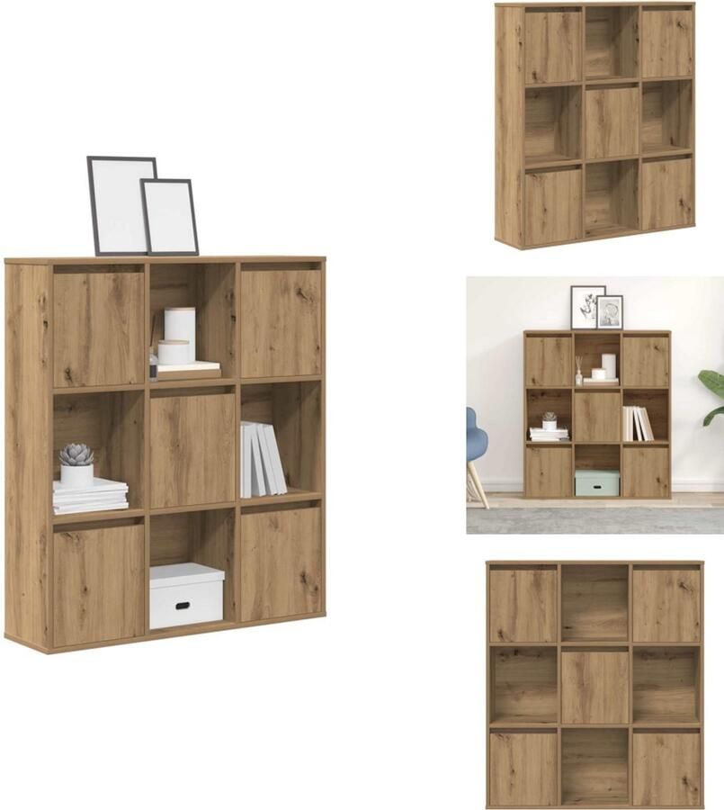 VidaXL Boekenkast Boekenkasten Boekenplank Opbergkast Boekenkast 89x24x101 5 cm bewerkt hout artisanaal eikenkleurig