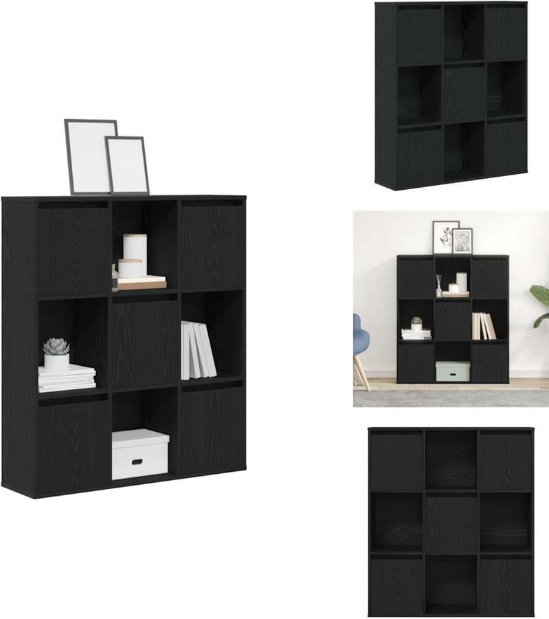 VidaXL Boekenkast Boekenkasten Boekenplank Opbergkast Boekenkast 89x24x101 5 cm bewerkt hout zwart eikenkleurig