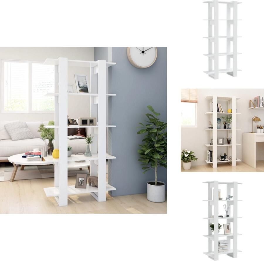 VidaXL Boekenkast Boekenkasten Boekenrek Boekenschap Boekenkast kamerscherm 80x30x160 cm bewerkt hout wit