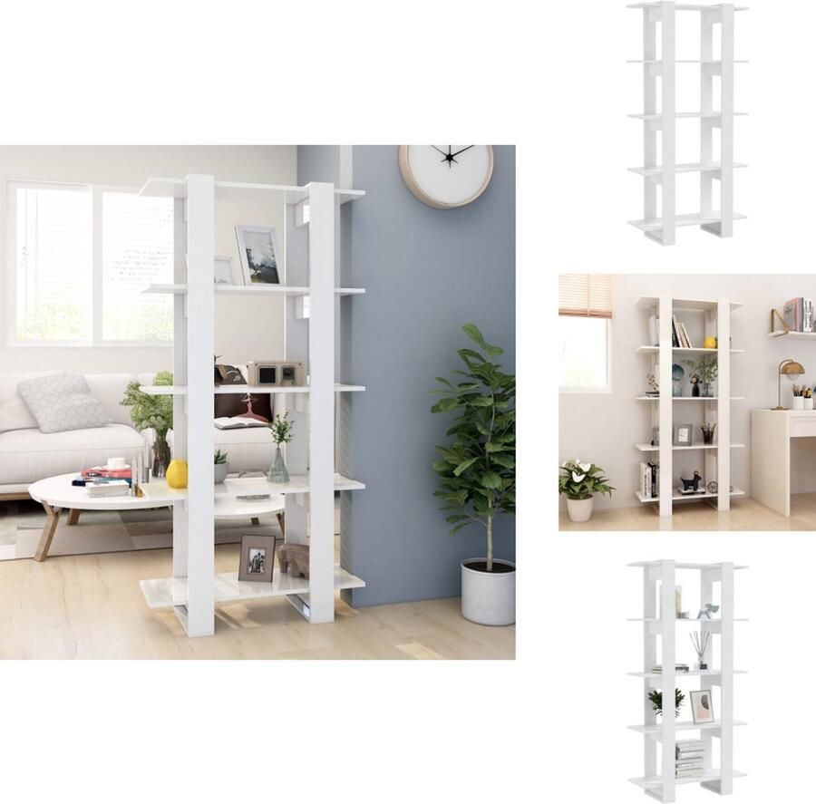 VidaXL Boekenkast Boekenkasten Boekenrek Boekenschap Boekenkast kamerscherm 80x30x160 cm hoogglans wit