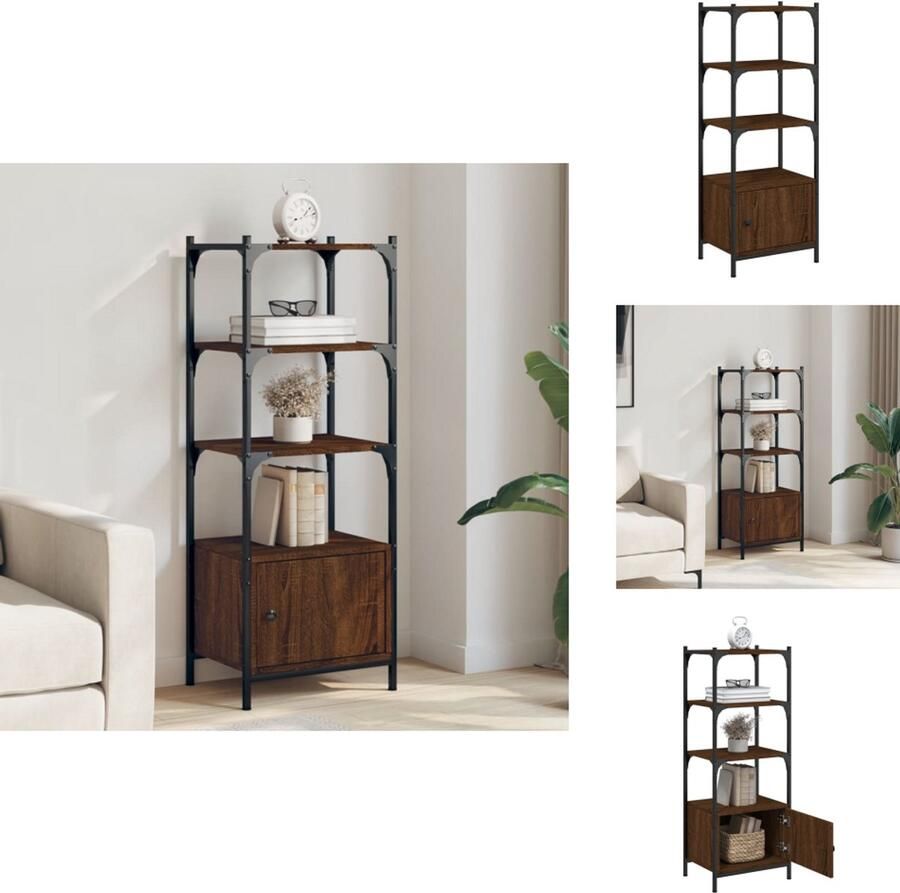 VidaXL Boekenkast Boekenkasten Boekenrek Opbergkast Boekenkast 3-laags 41x30x109 5 cm bewerkt hout bruineikenkleur