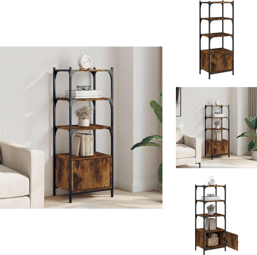 VidaXL Boekenkast Boekenkasten Boekenrek Opbergkast Boekenkast 3-laags 41x30x109 5 cm bewerkt hout gerookt eiken