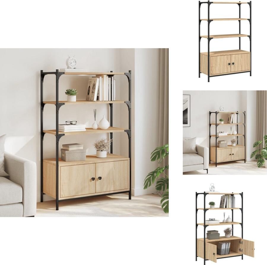 VidaXL Boekenkast Boekenkasten Boekenrek Opbergkast Boekenkast 3-laags 70x30x109 5 cm bewerkt hout sonoma eiken