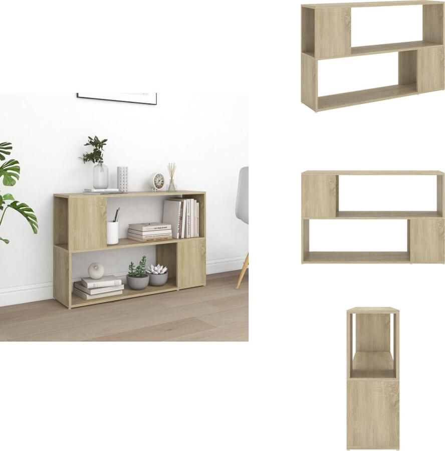 VidaXL Boekenkast Boekenkasten Boekenschap Boekenschappen Boekenkast 100x24x63 cm bewerkt hout sonoma eikenkleurig - Foto 2