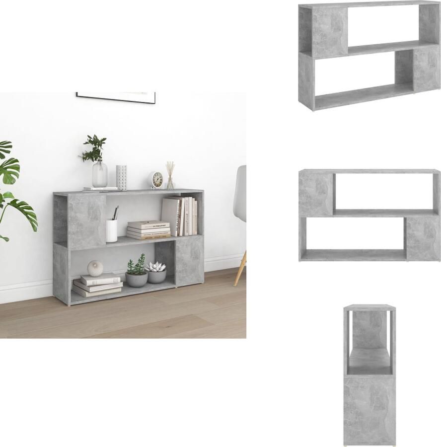 VidaXL Boekenkast Boekenkasten Boekenschap Boekenschappen Boekenkast 100x24x63 cm bewerkt hout betongrijs