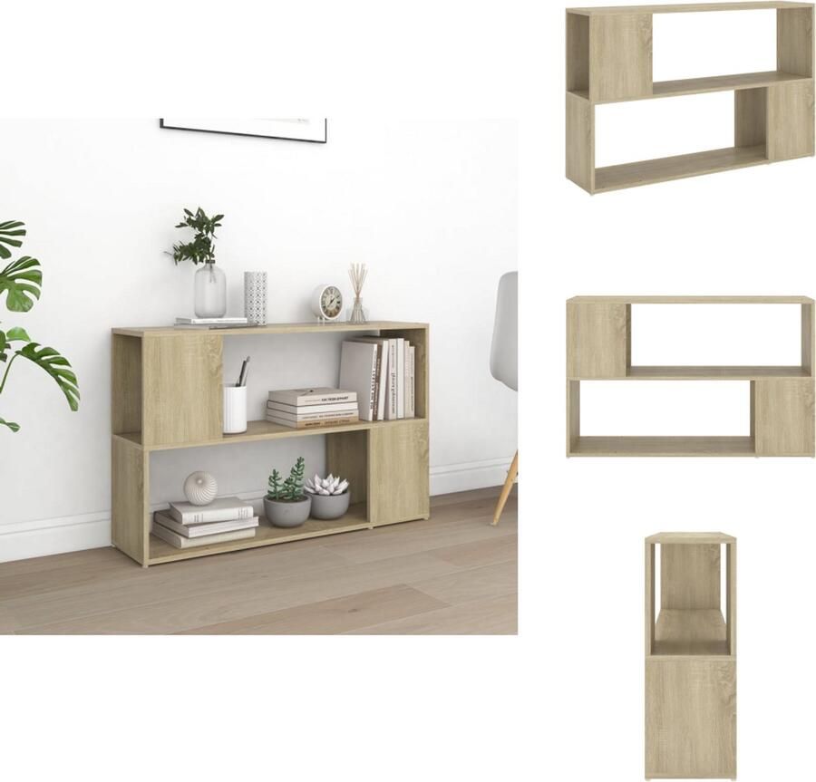 VidaXL Boekenkast Boekenkasten Boekenschap Boekenschappen Boekenkast 100x24x63 cm bewerkt hout sonoma eikenkleurig