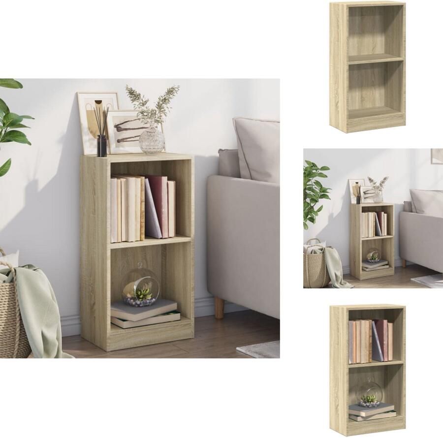 VidaXL Boekenkast Boekenkasten Boekenschap Boekenschappen Boekenkast 40x24x75 cm bewerkt hout sonoma eikenkleurig