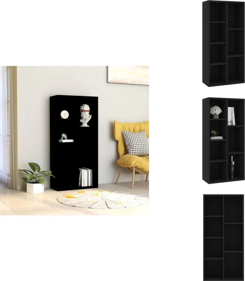 VidaXL Boekenkast Boekenkasten Boekenschap Boekenschappen Boekenkast 50x25x106 cm bewerkt hout zwart