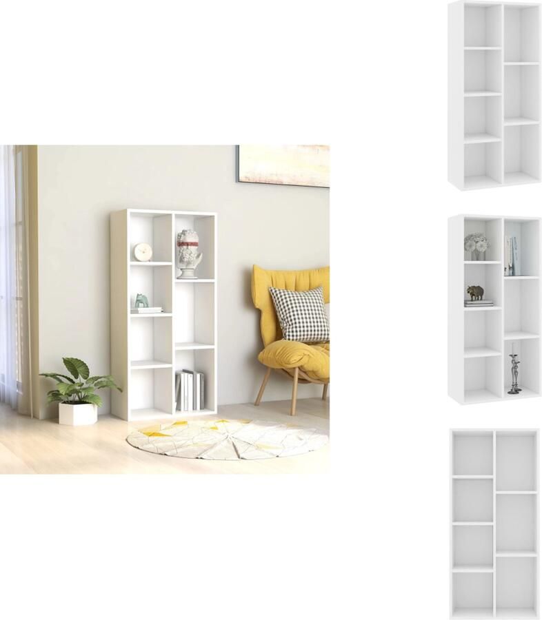 VidaXL Boekenkast Boekenkasten Boekenschap Boekenschappen Boekenkast 50x25x106 cm bewerkt hout wit