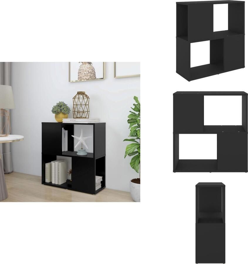 VidaXL Boekenkast Boekenkasten Boekenschap Boekenschappen Boekenkast 60x24x63 cm bewerkt hout zwart