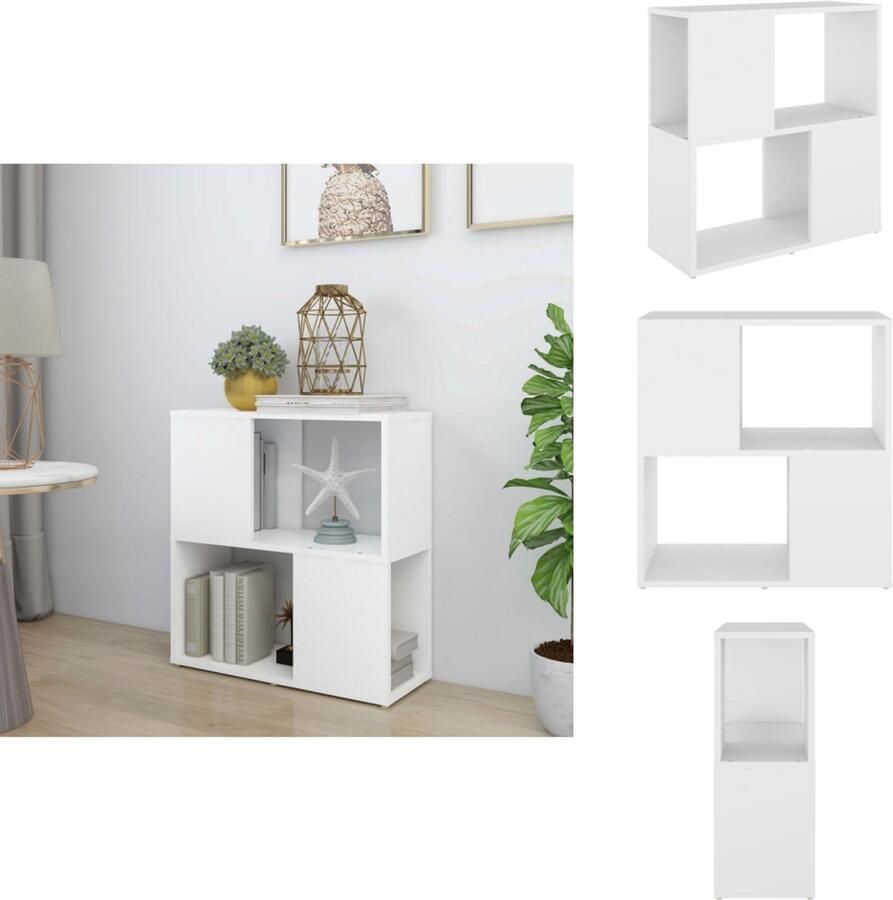 VidaXL Boekenkast Boekenkasten Boekenschap Boekenschappen Boekenkast 60x24x63 cm bewerkt hout wit