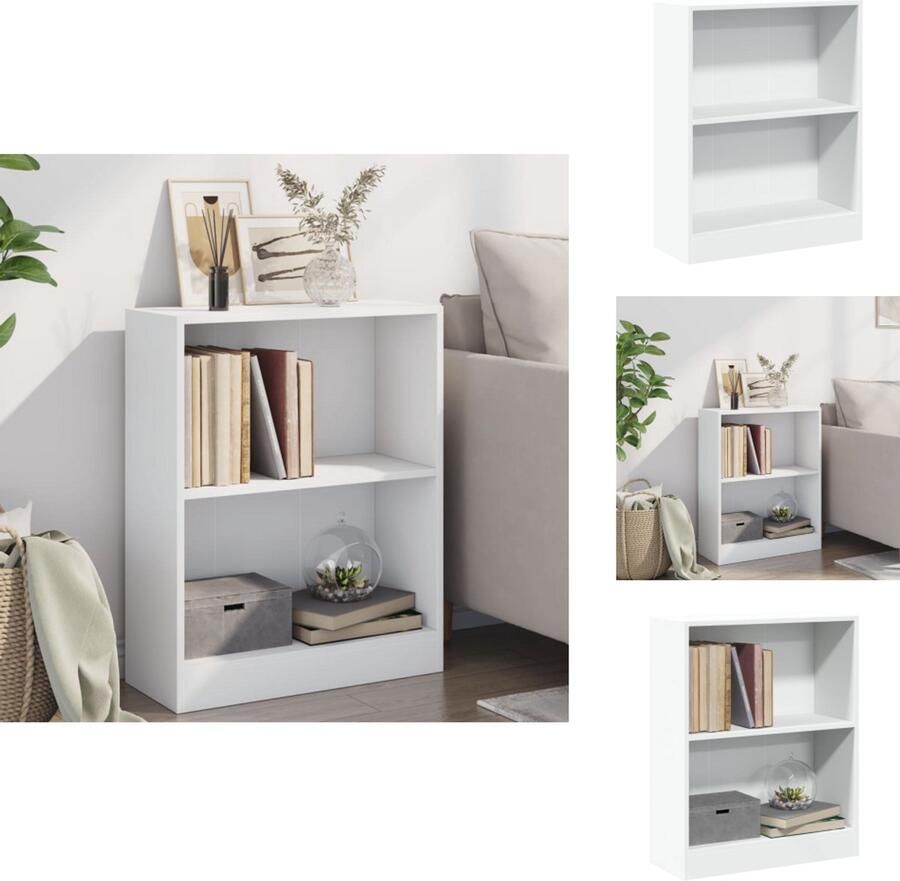VidaXL Boekenkast Boekenkasten Boekenschap Boekenschappen Boekenkast 60x24x74-5 cm bewerkt hout wit